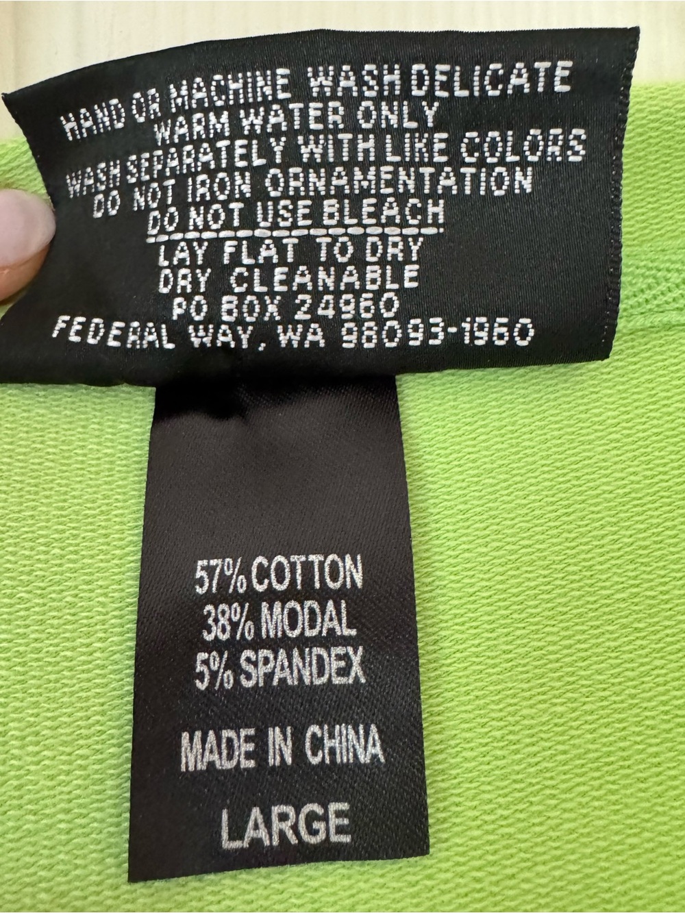 NWT-Christine Alexander Lime Green Zip Hoodie with Stud Accents-Size Large - Picture 10 of 10
